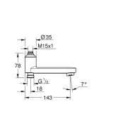 Поворотный излив GROHE со встроенным переключателем, матовый чёрный (1022132430)