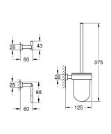 Набор аксессуаров 3 в 1, GROHE Essentials Cube, хром, (40757001)