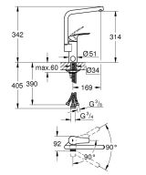 Смеситель для кухни GROHE Eurosmart, хром (31787001)