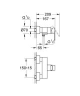 Смеситель для душа GROHE Quadra, хром (32637000)