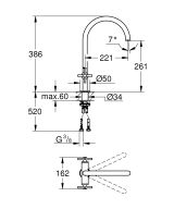 Смеситель для кухонной мойки GROHE Atrio, хром (30362000)