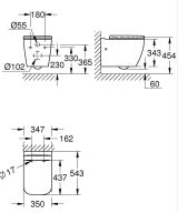 Комплект инсталляции GROHE Rapid SL 38775001 с унитазом GROHE Clova Ceramic Square и сиденьем с микролифтом (NW0659)