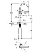 Смеситель для кухни GROHE Essence профессиональный, теплый закат глянец (30294DA0)
