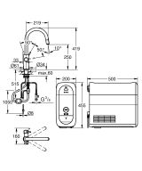 Смеситель для кухонной мойки GROHE Blue Home с системой фильтрации, охлаждения и газирования воды, Wi-Fi, суперсталь (31541DC0)