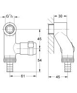 Двойной вентиль GROHE Eggeman Elektro, хром (41110000)