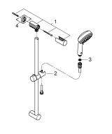 Душевой гарнитур GROHE Tempesta Cosmopolitan 100, 2 режима струи, душевая штанга 600 мм, 5,7 л/мин, хром (2757820E)