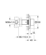 Внешняя часть переключателя потоков GROHE Allure Brilliant на 3 положения, темный графит матовый (19798AL0)