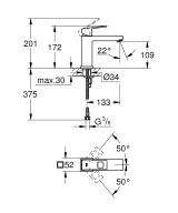 Смеситель для раковины GROHE Eurocube, M-Size, хром (23446000)