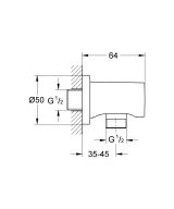Подключение для душевого шланга GROHE Rainshower, холодный рассвет матовый (27057GN0)