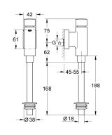 Смывное устройство для писсуара GROHE Rondo, без запорного вентиля (37346000)