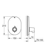 Внешняя часть центрального термостата GROHE Grohtherm Special, хром (29096000)