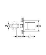 Внешняя часть вентиля GROHE Grohtherm 3000 Cosmopolitan, хром (19470000)
