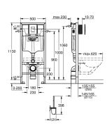 Система инсталляции GROHE Rapid SL с панелью смыва Skate Cosmopolitan, GROHE Fresh, звукоизоляционным комплектом и туалетным ершиком (39000000)