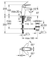 Смеситель для раковины GROHE Eurodisc Cosmopolitan с донным клапаном и ограничением расхода воды, хром (3319020E)