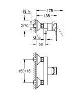 Смеситель для душа GROHE Start Edge, хром (24197001)