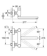 Смеситель для раковины GROHE Eurosmart Cosmopolitan T автоматический, хром (36319000)