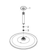 Верхний душ GROHE Rainshower 310 Mono с душевым кронштейном, 9,5 л/мин, 1 режим, 142 мм, суперсталь (26566DC0)
