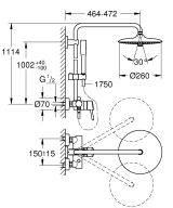 Душевая система GROHE Euphoria System 260 со смесителем для душа, хром (23061003)