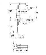 Смеситель для раковины GROHE Allure E инфракрасный, хром (36099000)