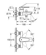Смеситель для ванны GROHE Start Edge QuickFix, хром (24198001)