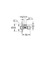 Вентиль угловой 1/2 дюйма GROHE, хром (22032000)