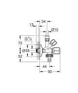 Вентиль угловой комбинированный GROHE 3/8 дюйма, хром (22034000)
