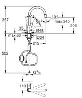 Смеситель для кухни GROHE BauEdge с вытяжным изливом, хром (30536000)