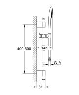 Душевой гарнитур GROHE Rainshower Solo 100, 1 режим струи, душевая штанга 600 мм, хром (27528000)