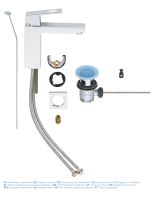 Смеситель для раковины GROHE Eurocube с донным клапаном, M-size, хром (23445000)