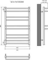 Полотенцесушитель водяной Aquatek Бетта П10 500x800, хром AQ KRC1080CH