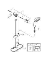 Душевой гарнитур GROHE Tempesta 100 с мыльницей, 2 режима струи, душевая штанга 600 мм, 5,7 л/мин, хром/белый (27926001)