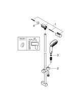 Душевой гарнитур GROHE Tempesta Cosmopolitan 100, 4 режима струи, душевая штанга 600 мм, 9,5 л/мин, хром (27787002)