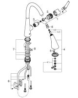 Смеситель для кухни GROHE Zedra с вытяжным душем 3jet, хром (32294002)