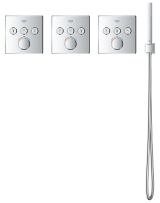 Внешняя часть термостата для душа GROHE Grohtherm SmartControl на 3 потребителя, хром (29126000)
