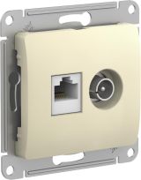 Розетка двойная ТВ + компьютерная RJ45 Systeme Electric (Schneider Electric) Glossa, бежевый GSL000289