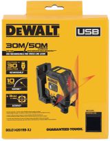 Аккумуляторный лазерный нивелир DEWALT DCLE14201RB, красный луч, 30 м, со встроенной АКБ, в чехле (DCLE14201RB-XJ)