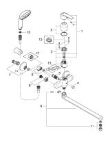 Смеситель для ванны GROHE Multiform универсальный, с душевым гарнитуром, хром (3270800A)