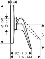 Внешняя часть смесителя для душа hansgrohe Novus скрытого монтажа 71065000, хром