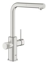 Смеситель для кухни GROHE Blue Pure Minta c вытяжным изливом и фильтрацией, суперсталь (30590DC0)