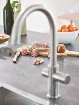 Смеситель для кухонной мойки GROHE Blue Home с системой фильтрации, охлаждения и газирования воды, суперсталь (31455DC1)