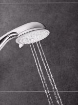 Душевой гарнитур GROHE Tempesta Rustic 100 с мыльницей, 4 режима струи, душевая штанга 600 мм, 9,5 л/мин, хром (27609001)