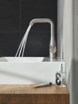 Смеситель для раковины GROHE Essence с донным клапаном, L-Size, суперсталь (32628DC1)