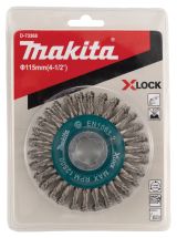 Щетка проволочная дисковая Makita X-lock (d115 мм, толщина проволоки 0, 5 мм, тонкие пучки, нержавейка), D-73368