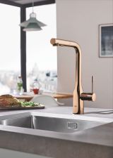 Смеситель для кухни GROHE Essence с вытяжным душем, теплый закат глянец (30270DA0)