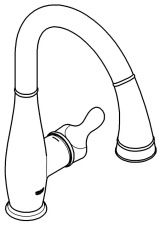 Смеситель для кухни GROHE Parkfield с вытяжным изливом, суперсталь (30215DC1)