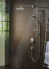 Душевой гарнитур hansgrohe Raindance Select S 120 3jet PowderRain со штангой 90 см и мыльницей 27667000, хром