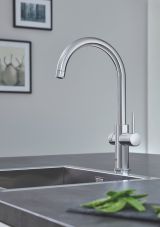 Комплект для кухни GROHE Red Duo с C-образным смесителем, бойлером L-Size и фильтром, хром (30079001)