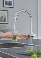 Комплект для кухни GROHE Red Duo с C-образным смесителем, бойлером L-Size и фильтром, хром (30079001)