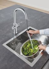 Смеситель для кухни GROHE Blue Home с системой фильтрации, охлаждения и газирования воды, Wi-Fi, хром (31541000)