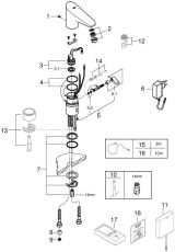 Смеситель для раковины GROHE Europlus E инфракрасный, хром (36015001)